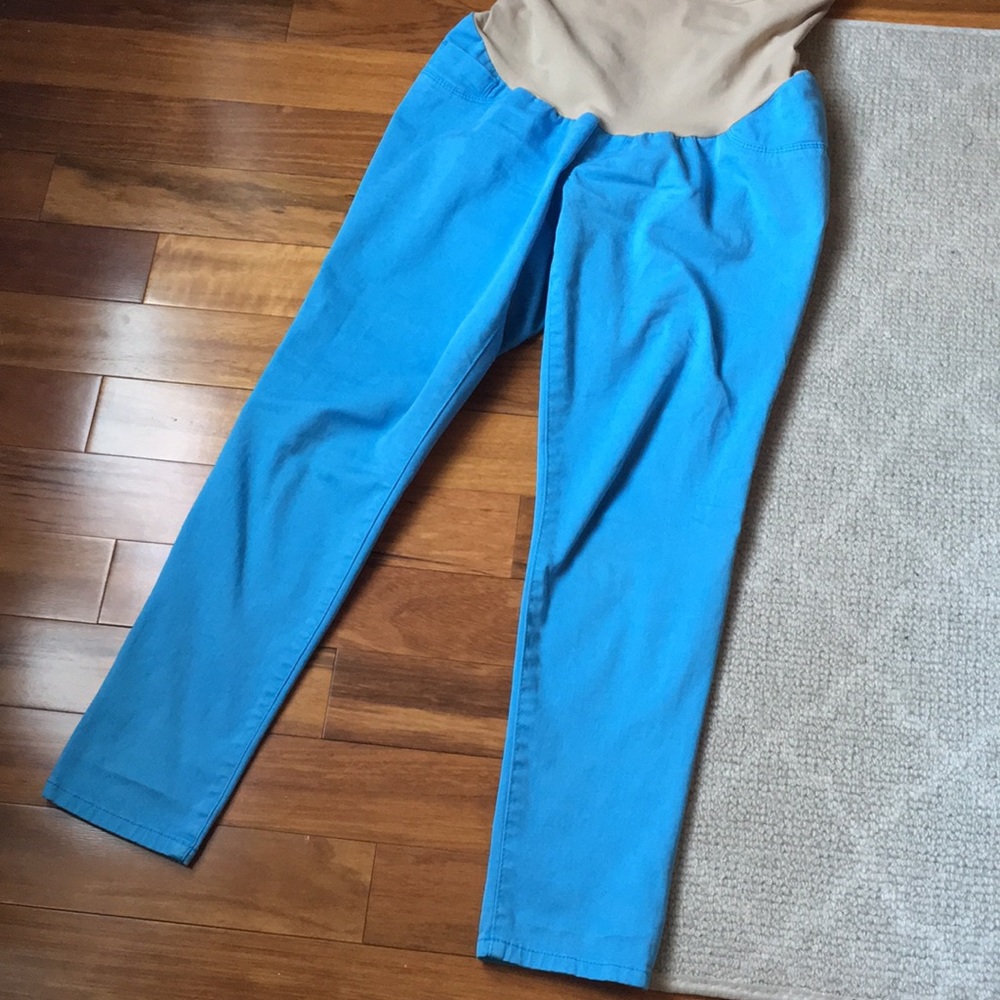 Matnernity turquoise blue skinny jeans !!